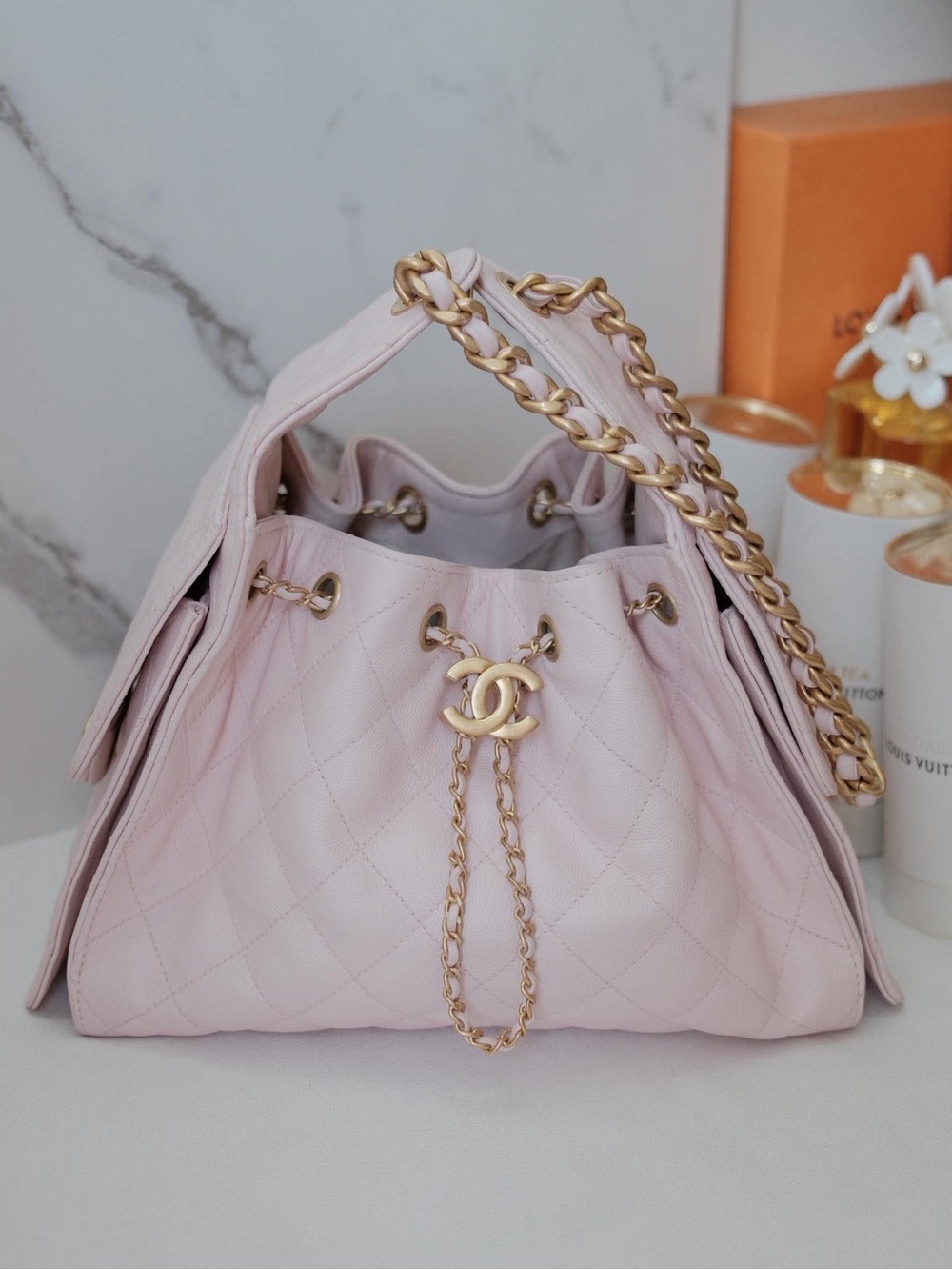 C25 Chanel Hobo Small Light Pink Bag